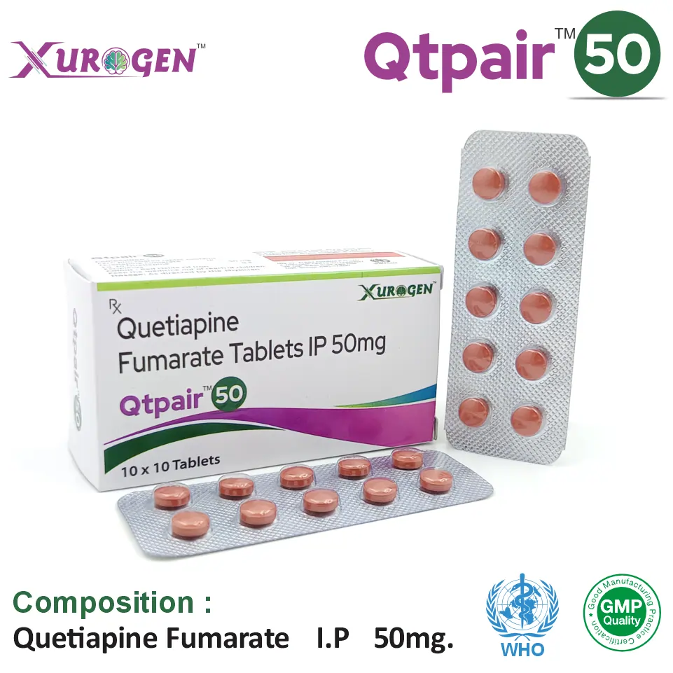 Quetiapine Fumarate 50mg Tablet | Best Price for PCD Pharma Franchise in Psychiatry Care